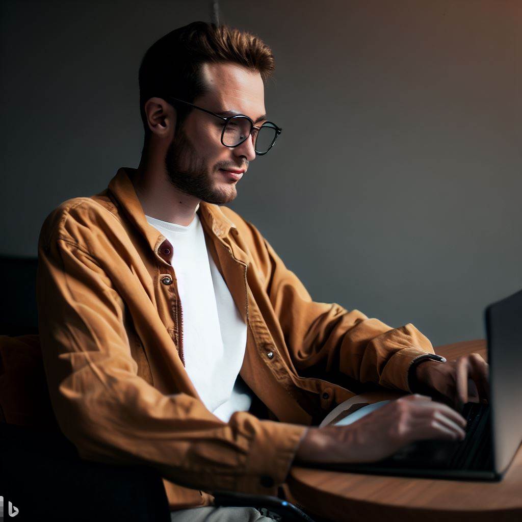 man at laptop working